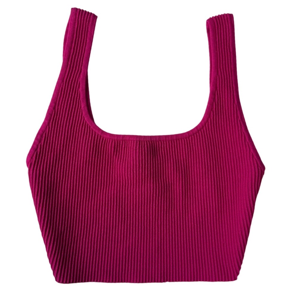 ARITZIA Babaton Sculpt Knit Squareneck Hip Tank, Eros Pink, Ribbed, Size XS